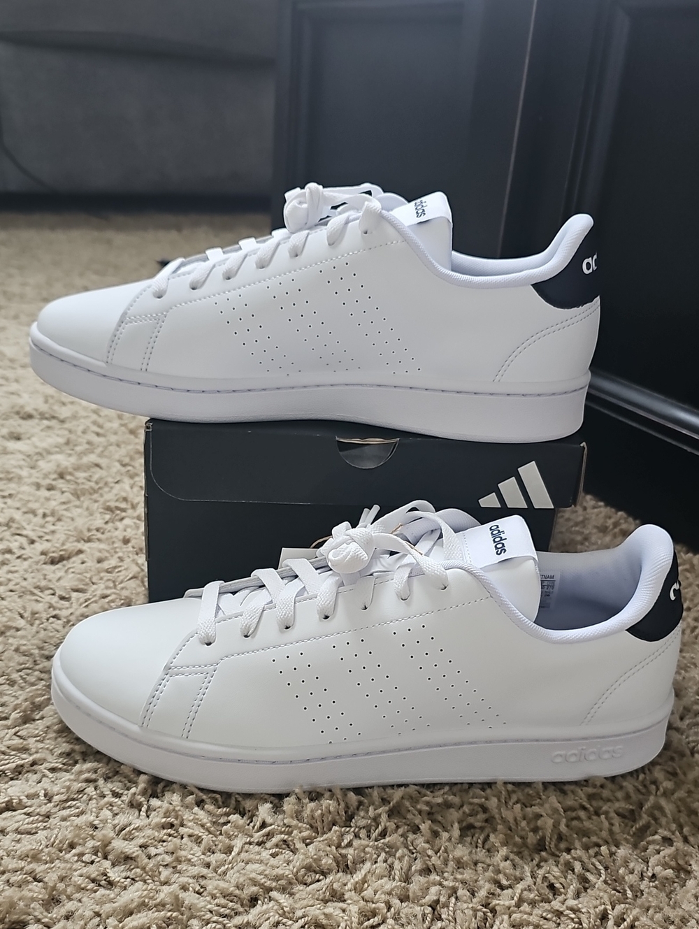 NWT Adidas Advantage Shoes White Sneakers Cloudfoam Comfort 10 Tennis Shoes - Picture 8 of 10